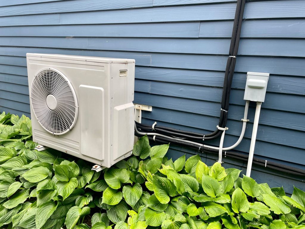 Ductless mini split system installed in modern Seattle home providing heating and cooling.